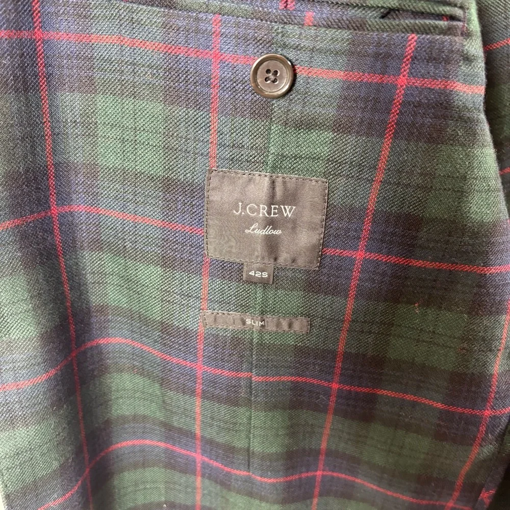 J.Crew Ludlow Slim Dinner Jacket Blazer Tartan Moon Quality British Cloth 42S - Picture 5 of 7
